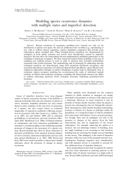 Modeling species occurrence dynamics with multiple states and