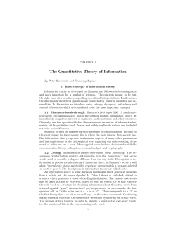 The Quantitative Theory of Information