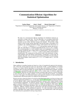 Communication-Efficient Algorithms for Statistical Optimization