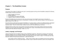 Chapter 3 &ndash; The Disabilities Context