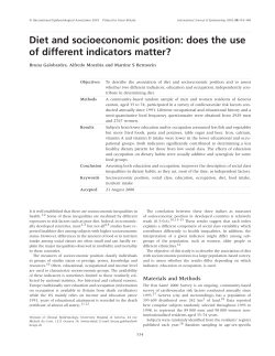 Diet and socioeconomic position: does the use of different indicators