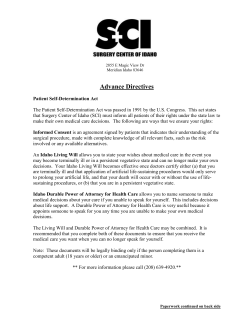 Advanced Directive &ndash; SCI waiver form