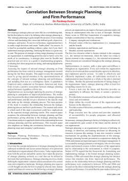 Correlation Between Strategic Planning and Firm