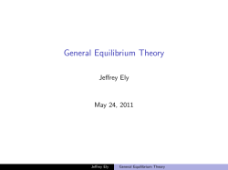 General Equilibrium Theory