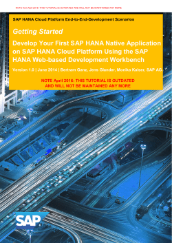 Develop your first SAP HANA native Application on