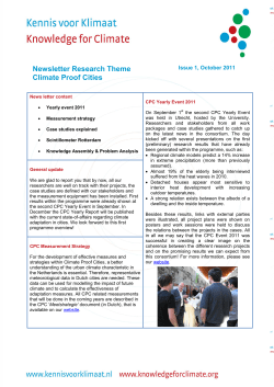 Newsletter Research Theme Climate Proof Cities