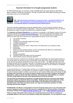 Undergraduate handbook insert