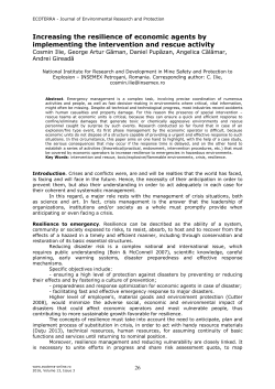 Increasing the resilience of economic agents by
