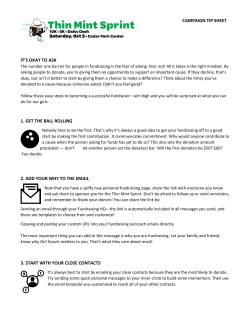 campaign tip sheet it`s okay to ask 1. get the ball rolling 2. add your