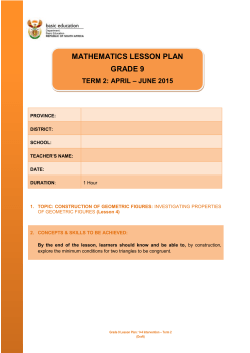 CONSTRUCTION OF GEOMETRIC FIGURES Term 2 Lesson 4