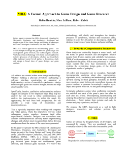 MDA: A Formal Approach to Game Design and Game Research