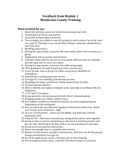 Feedback from Module 1 Mendocino County