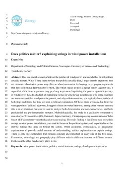 Does politics matter? explaining swings in wind power
