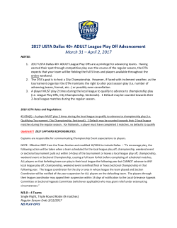 2017 40+ ADULT League Advancement
