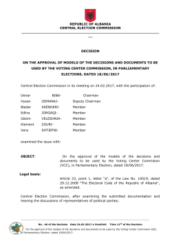 On the approval of the models of the decisions and