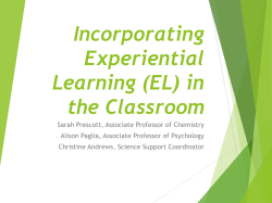 EL Workshop 1-14 - Sarah G Prescott, Ph.D.