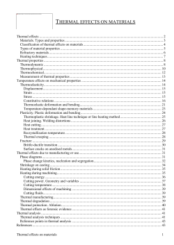 Classification of thermal effects on materials