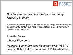 Building community capacity: making an economic case