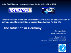 The situation in Germany. - Center for Alternatives to Animal Testing