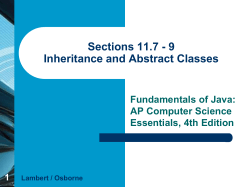 Inheritance and Abstract Classes