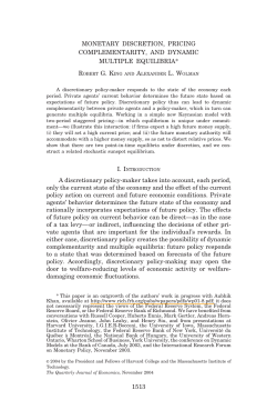 MONETARY DISCRETION, PRICING - bu people