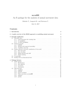 moveHMM An R package for the analysis of animal movement data