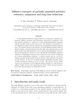 Diffusive transport of partially quantized particles: existence