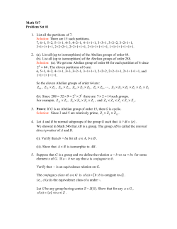 Math 547 Problem Set #1 1. List all the partitions of 7. Solution