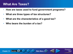 Taxes and Government Spending