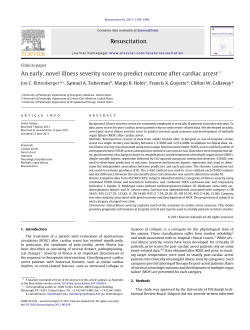 An early, novel illness severity score to predict outcome after cardiac