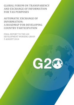 global forum on transparency and exchange of information for tax