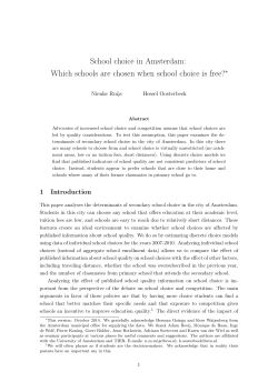 School choice in Amsterdam: Which schools are chosen when