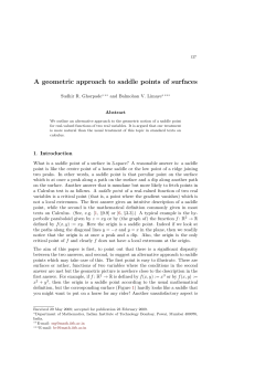 A geometric approach to saddle points of surfaces