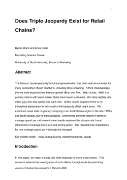 Does Triple Jeopardy Exist for Retail Chains?