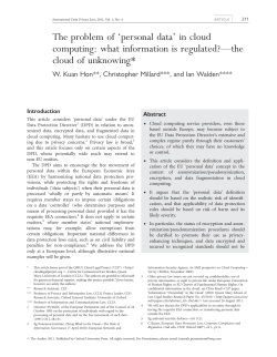 The problem of `personal data` in cloud computing: what information