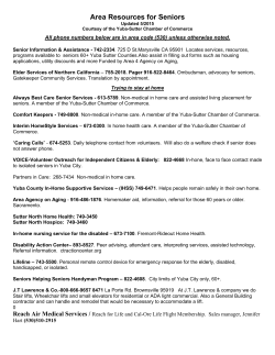 Area Resources for Seniors - Yuba City