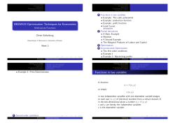 BEEM103 Optimization Techniques for Economists Functions in two