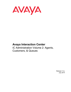 Avaya Interaction Center 7.2.x Administration Volume 2: Agents