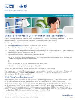 Learn about our Coordination of Benefits (COB) tool