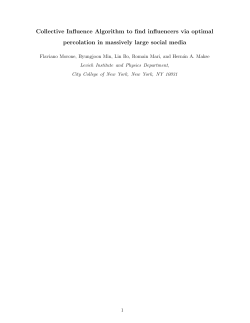 Collective Influence Algorithm to find influencers via