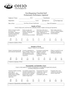 Classified Non Bargaining, Probationary Evaluation