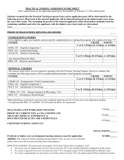 score sheet - CSI Health Science and Human Services