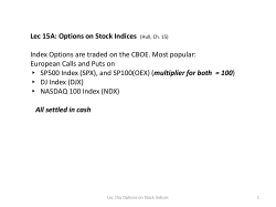 Lec 10: How to Discover Option Prices (Hull, Ch. 10)