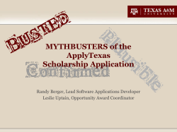 MYTHBUSTERS of the ApplyTexas Scholarship Application