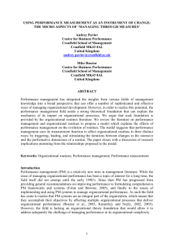 Paper for Conf on Org Routines