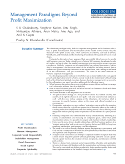 Management Paradigms Beyond Profit Maximization