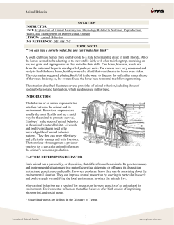 Animal Behavior oVERVIEW INSTRUCTOR: UNIT: Explanation of