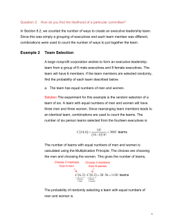 Example 2 Team Selection