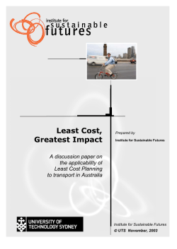 Least Cost, Greatest Impact A discussion paper on the applicability