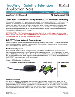 TracVision TV-series/RV1 Setup for DIRECTV